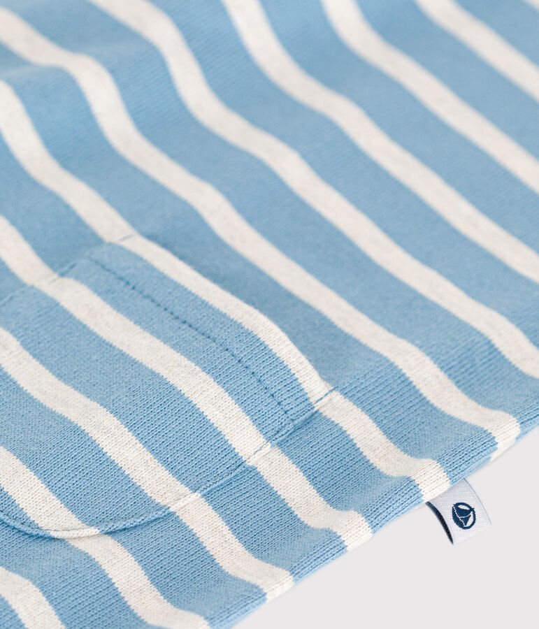 Mono corto de jersey grueso con rayas marineras para beb&eacute; azul/beige