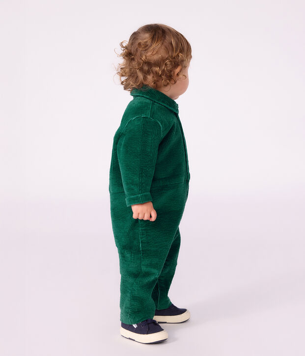Mono largo de terciopelo liso para beb&eacute; verde