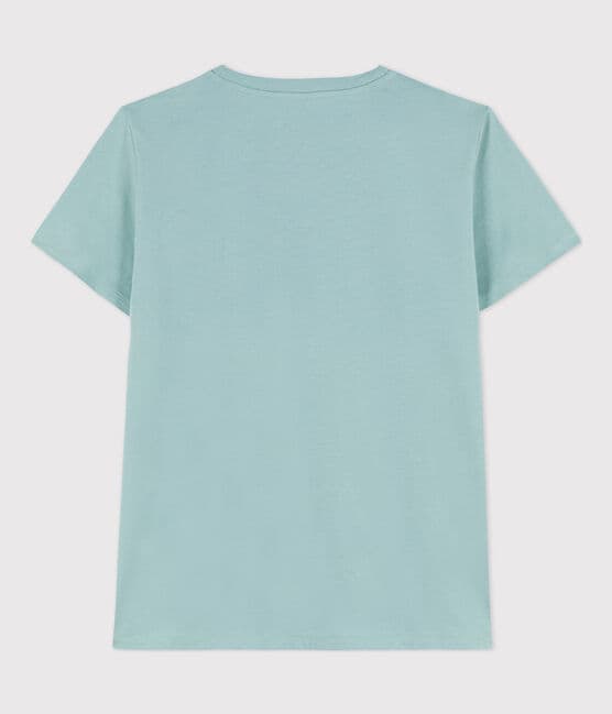 La camiseta RECTA de algodón con cuello de pico para mujer verde BOB