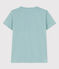 La camiseta RECTA de algodón con cuello de pico para mujer verde BOB