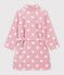Bata polar infantil estampada rosa/blanco