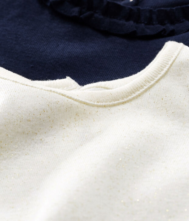 Juego de 2 camisetas de manga larga para beb&eacute; ni&ntilde;a multicolor