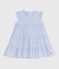 Vestido sin mangas de popelina a rayas para bebé BLEU/ MULTICO