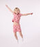 Pijama corto infantil de algodón con corazones rosa ROSEWOOD/ MARSHMALLOW