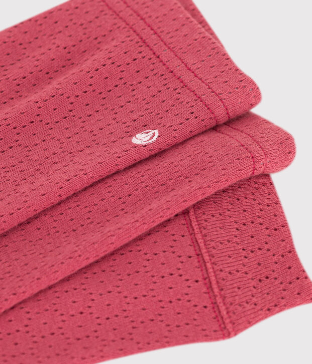 Leggings de algod&oacute;n calado para beb&eacute; rosa