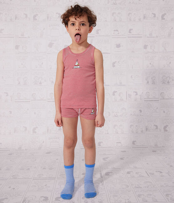 Juego de 3 camisetas de tirantes Petit Bateau X Snoopy de algodón para niño variante 1
