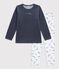 Pyjama  en coton blanco/azul/multicolor