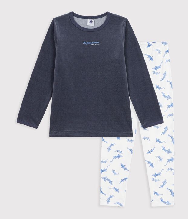 Pyjama  en coton blanco/azul/multicolor