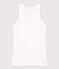 Camiseta de tirantes L'ICONIQUE de algodón biológico de mujer blanco ECUME