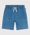 Pantalón corto de tejido vaquero ligero para niño azul DENIM CLAIR