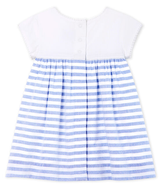 Vestido de manga corta para bebé niña blanco MARSHMALLOW/azul RIYADH