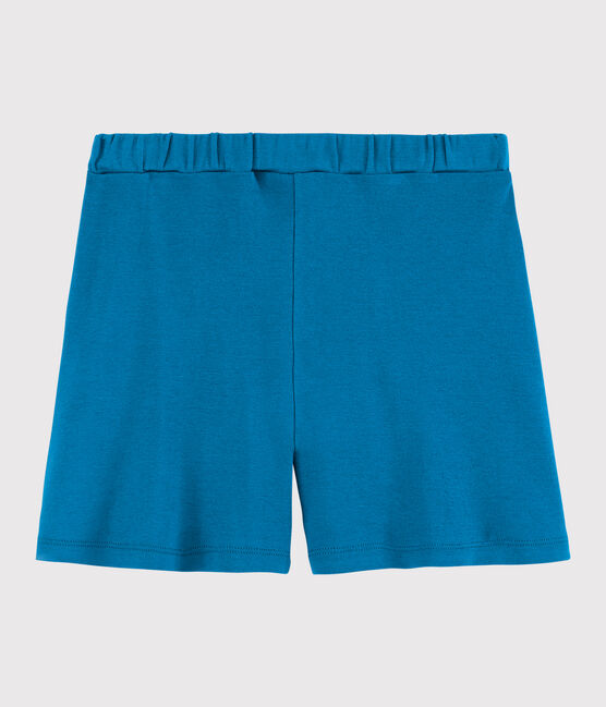 Pantalón corto de algodón de niña azul MYKONOS