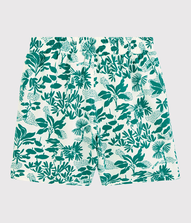 Ba&ntilde;ador reciclado estampado para ni&ntilde;o blanco/verde