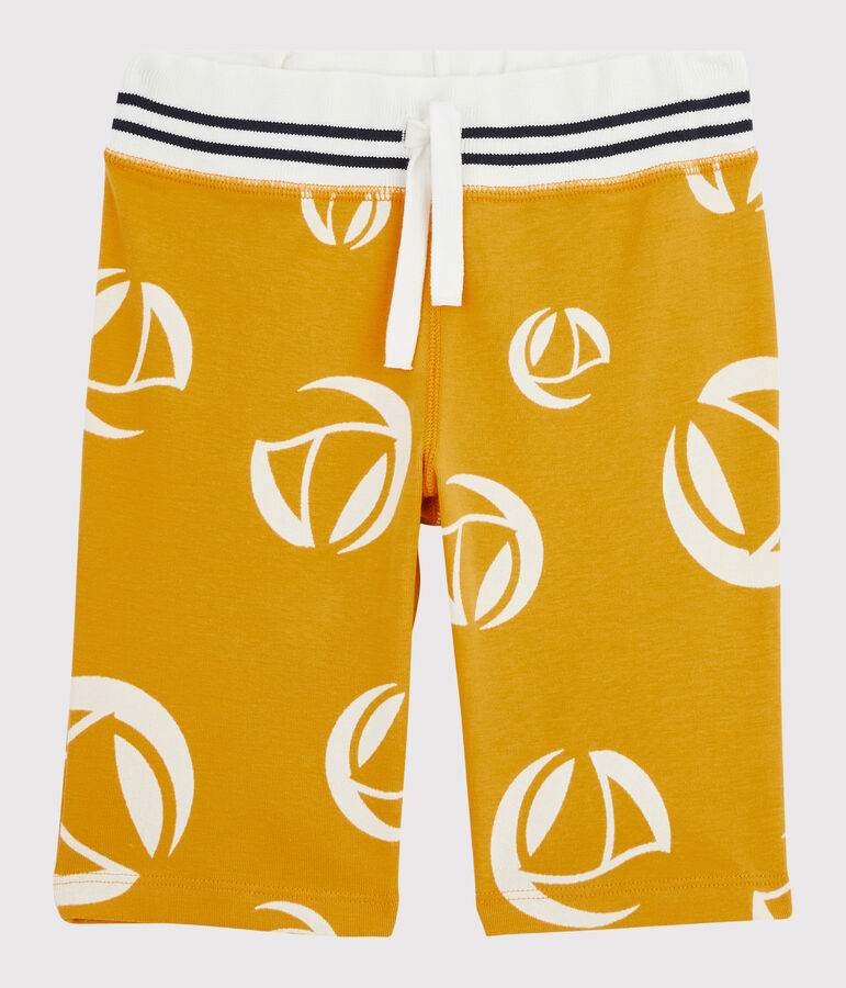 Bermudas de punto de ni&ntilde;o amarillo/blanco