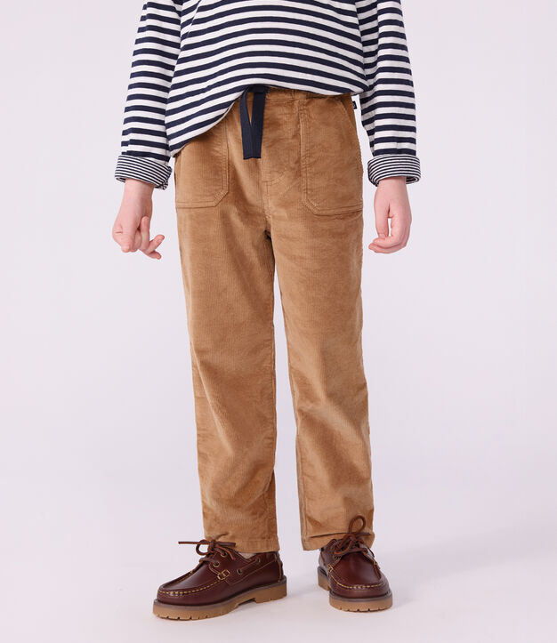Pantal&oacute;n infantil recto de terciopelo LATTE