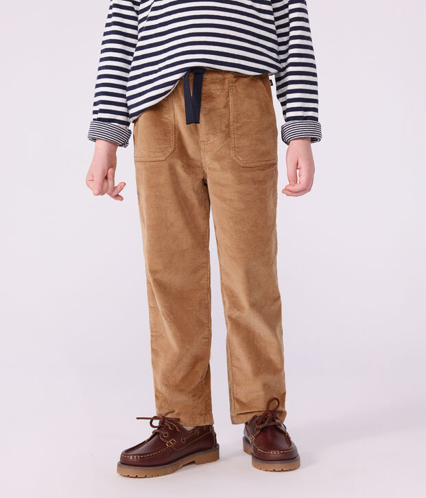 Pantal&oacute;n infantil recto de terciopelo LATTE