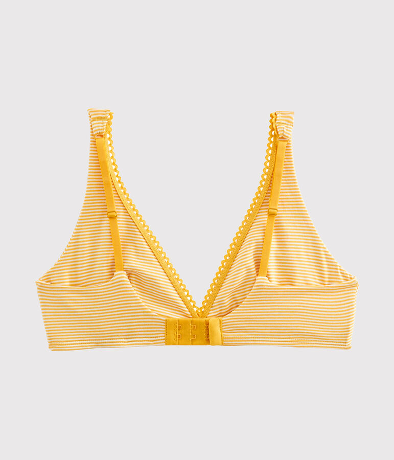 Sujetador triangula de mujer amarillo/blanco