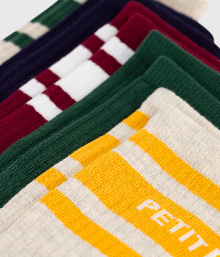 5 pares de calcetines infantiles de algod&oacute;n multicolor