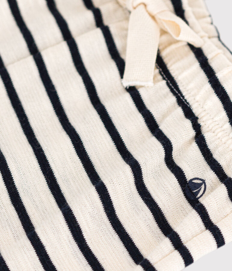 Pantal&oacute;n corto de jersey flameado para beb&eacute; crudo/azul