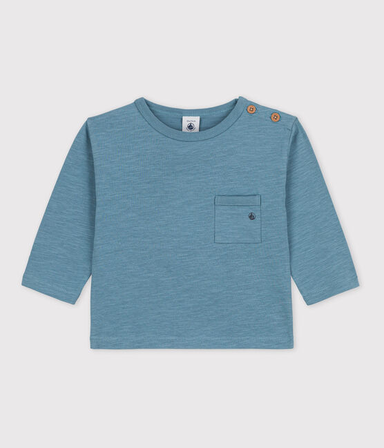 Camiseta de algodón de manga larga para bebé azul ROVER