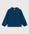 Blusa de gasa de algodón para niña azul INCOGNITO
