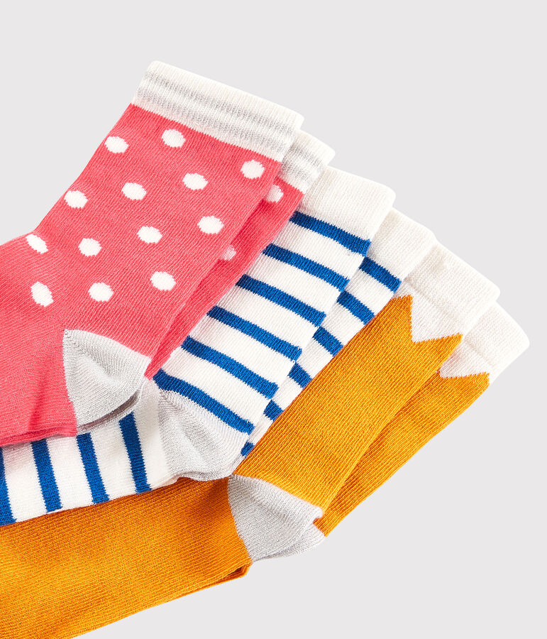 Juego de 3 pares de calcetines de ni&ntilde;a multicolor