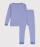 Pijama infantil muy ajustado de algod&oacute;n a rayas azul/blanco