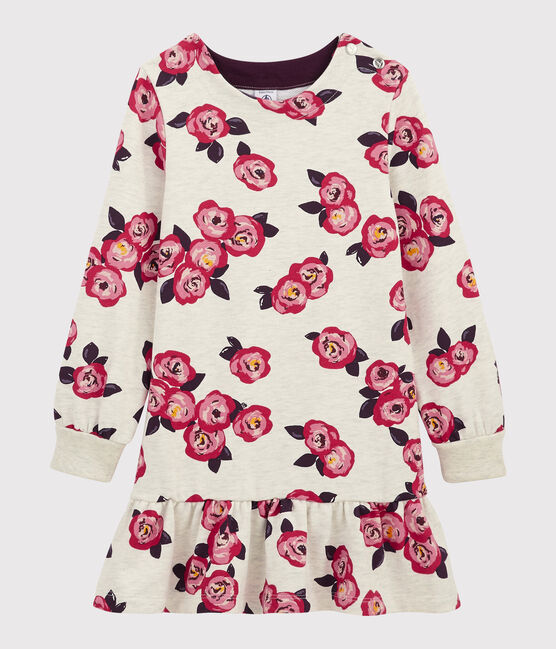Vestido de manga larga para niña beige MONTELIMAR/blanco MULTICO