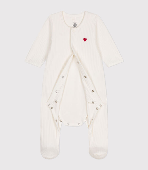 Pijama de Terciopelo unisex con Body liso integrado blanco