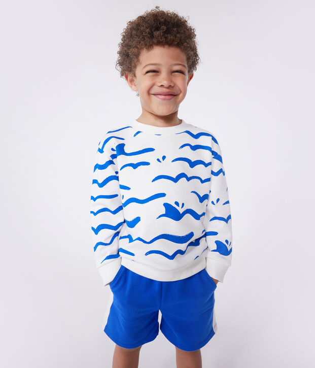 Sudadera infantil de algod&oacute;n con estampado blanco/multicolor