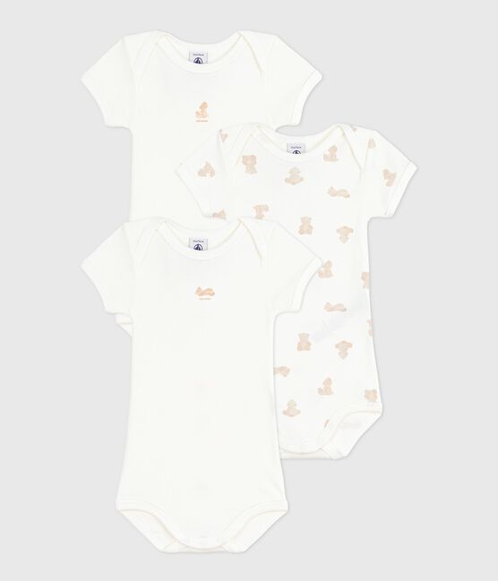 Juego de bodis de algodón de manga corta con estampado de osos para bebé variante 1