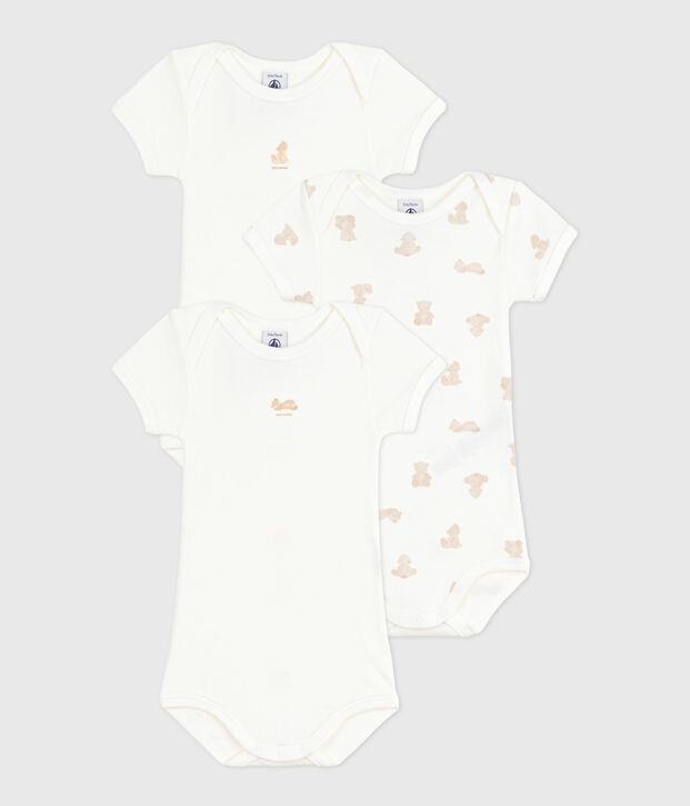 Juego de bodis de algod&oacute;n de manga corta con estampado de osos para beb&eacute; multicolor