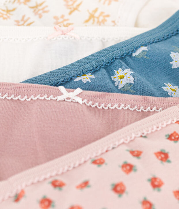 Juego de 5 braguitas de algod&oacute;n con flor para ni&ntilde;a multicolor