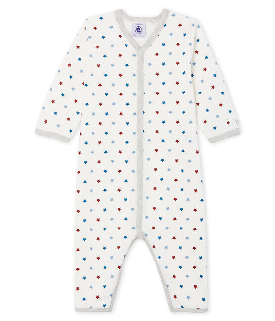 Pijama sin pies de túbico para bebé niño blanco MARSHMALLOW/blanco MULTICO