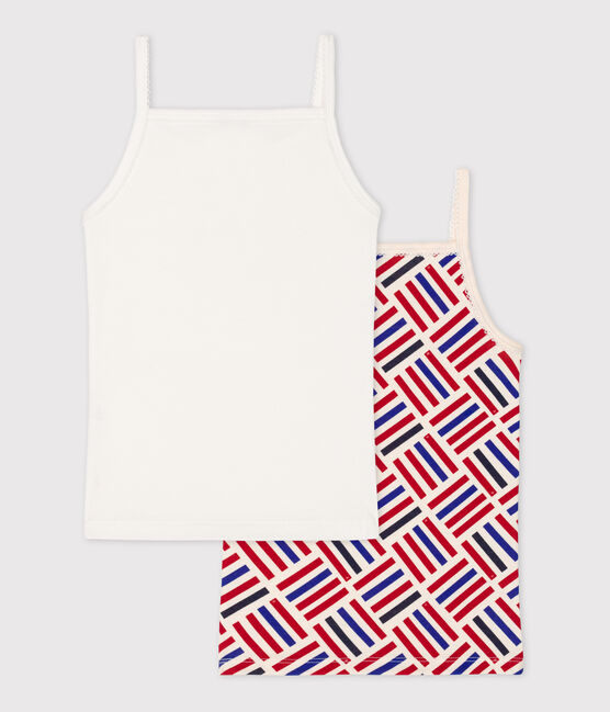 Juego de 2 camisas de algodón de tirantes para niña variante 1