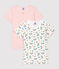 Juego de 2 camisetas de manga corta con estampado floral de niña de algodón variante 1