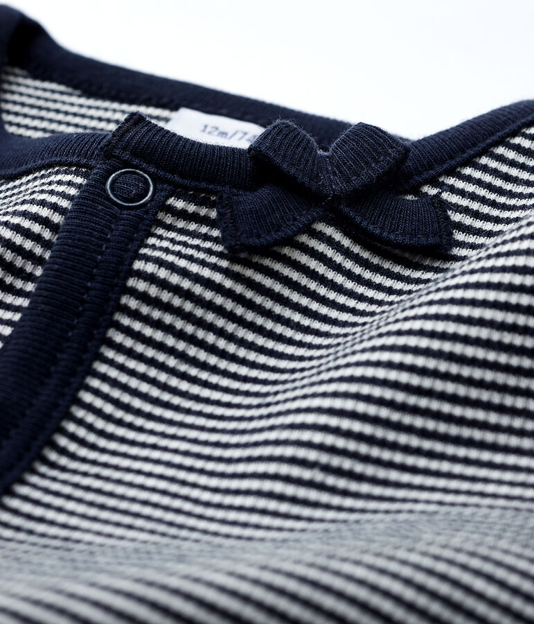 Rebeca de mil rayas de canal&eacute; 2x2 de beb&eacute; ni&ntilde;a azul/blanco