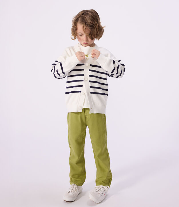 C&aacute;rdigan infantil de algod&oacute;n a rayas azul/azul