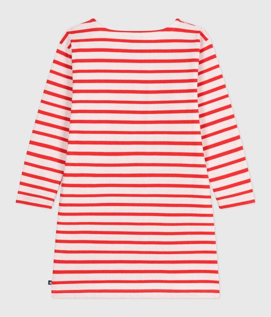 Vestido infantil de algodón de manga larga a rayas rosa FLEUR/ SPICY