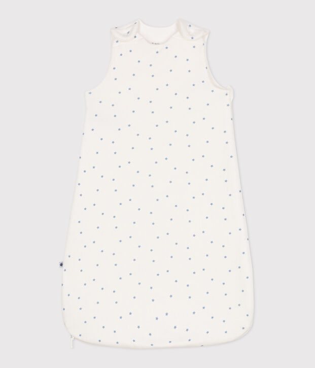 Saco de dormir para beb&eacute; en algod&oacute;n estampado TOG 1.5 blanco/azul