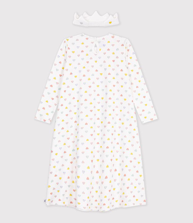 Camis&oacute;n disfraz de princesa y diadema infantil de algod&oacute;n blanco/multicolor