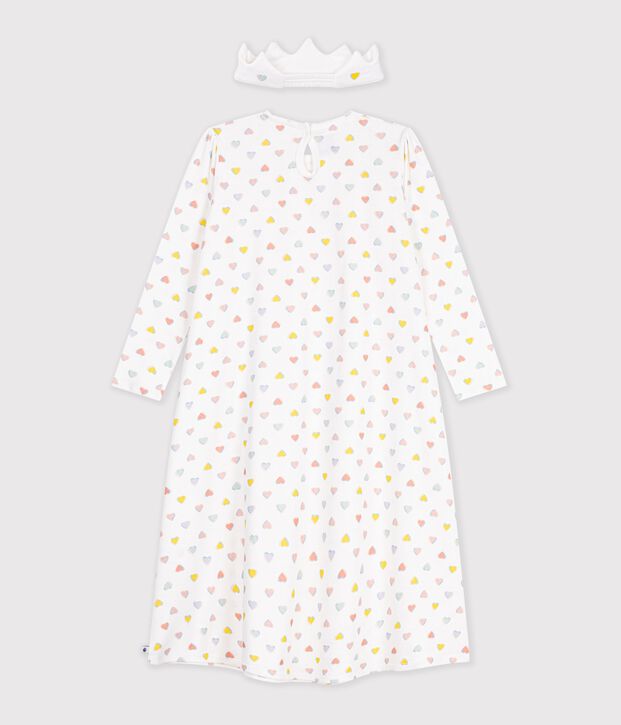Camis&oacute;n disfraz de princesa y diadema infantil de algod&oacute;n blanco/multicolor