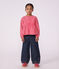 Blusa infantil de manga larga de algod&oacute;n a rayas rosa/rosa