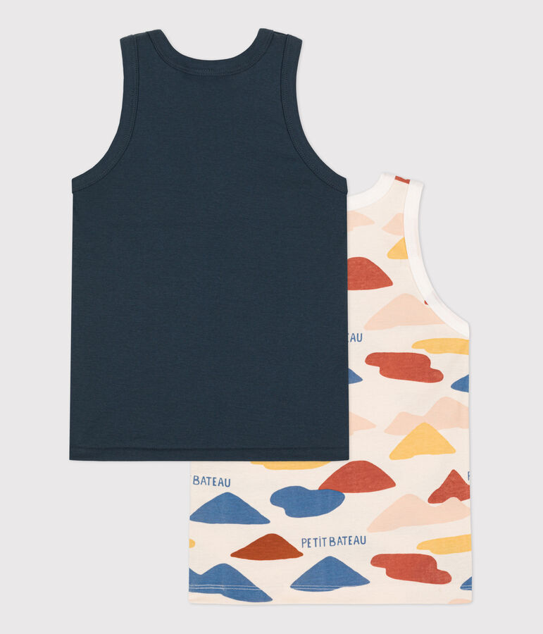 Juego de 2 camisetas de tirantes de algod&oacute;n para ni&ntilde;o multicolor