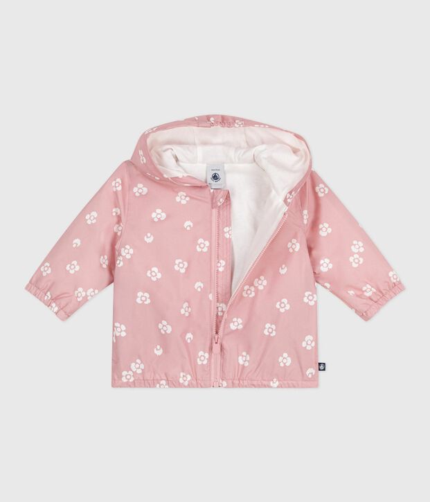 Cortavientos para beb&eacute; con estampado floral rosa/blanco