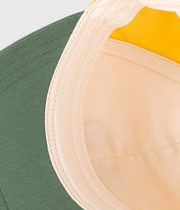 Gorra infantil de algod&oacute;n crudo/verde