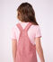 Camiseta infantil de manga corta a rayas rosa/blanco