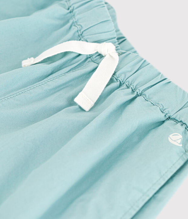 Pantal&oacute;n ancho de sarga de algod&oacute;n para ni&ntilde;o verde