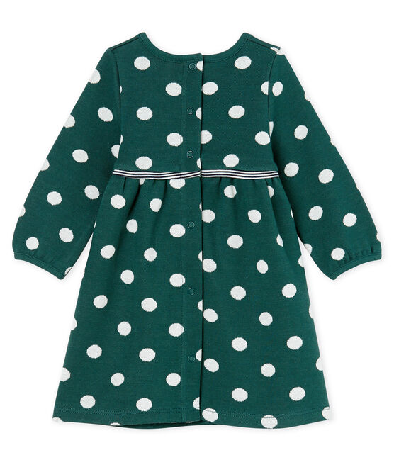 Vestido de manga larga y lunares para bebé niña verde SOUSBOIS/blanco MARSHMALLOW CN