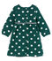 Vestido de manga larga y lunares para bebé niña verde SOUSBOIS/blanco MARSHMALLOW CN